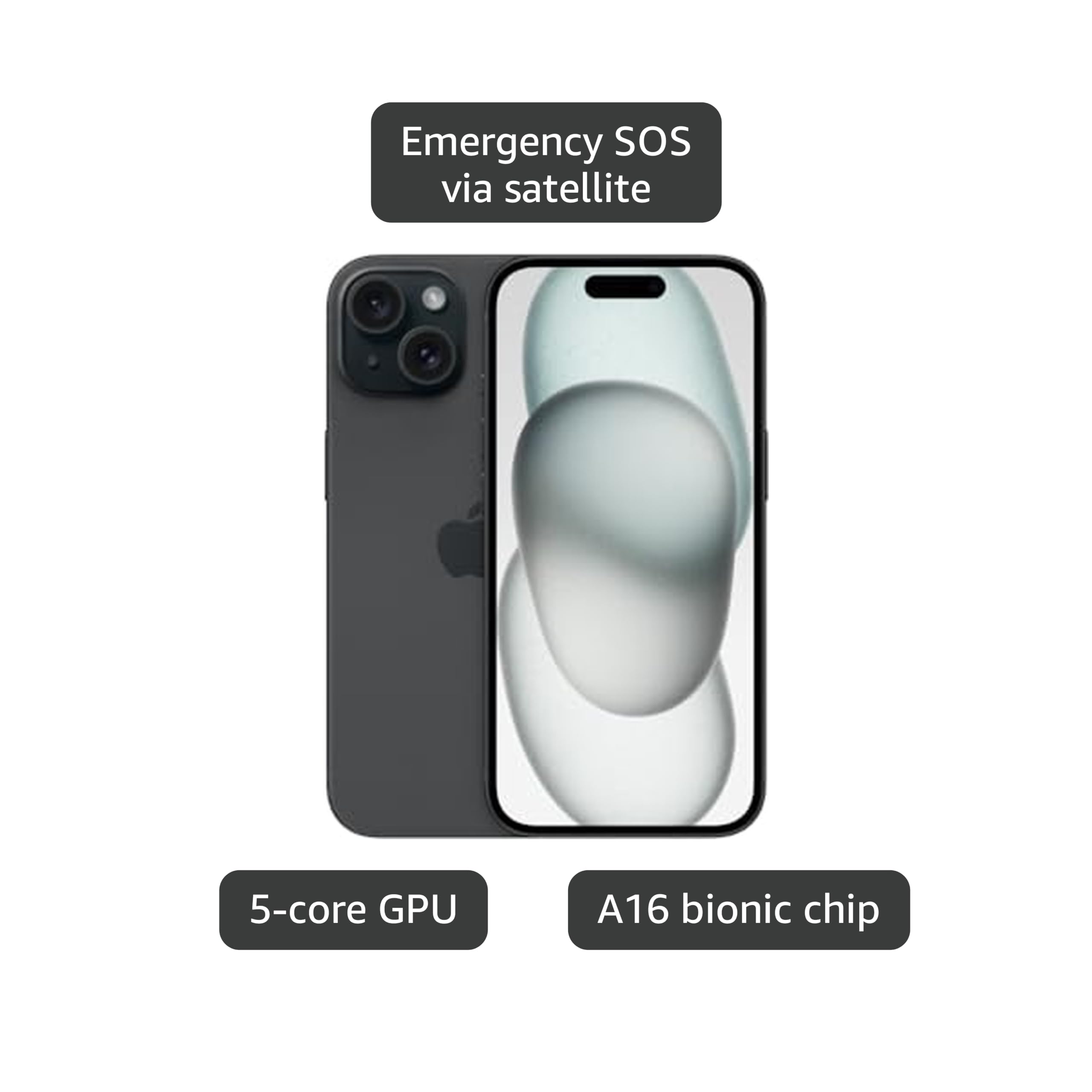 Amazon.com: Apple iPhone 15, 128GB, Black - Verizon (Renewed